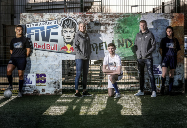 Roche and James McClean with participants of Neymar Jr’s Five yesterday.