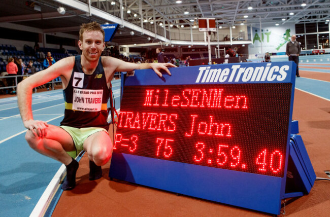 John Travers celebrates after the race