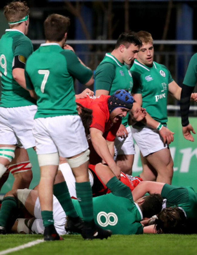 Kemsley Mathias after James Botham scores a try