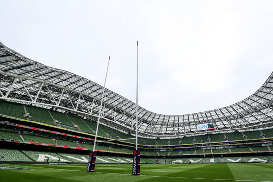 A view of the Aviva Stadium ahead of the game