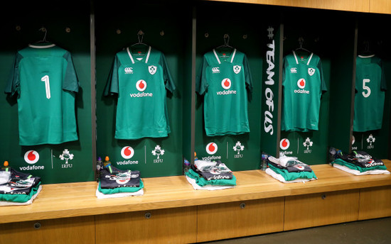 A view of the Ireland dressing room ahead of the game