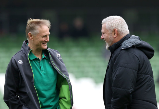 Joe Schmidt with Warren Gatland before the game