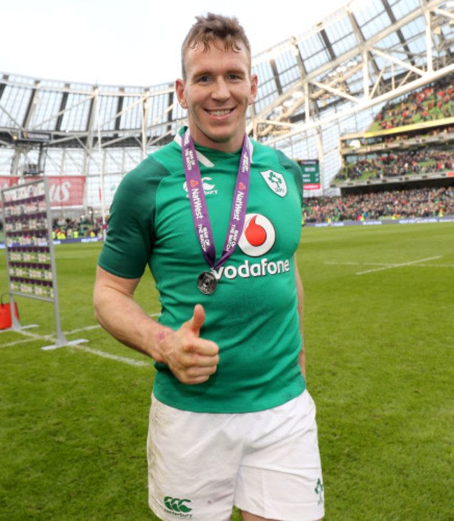 Chris Farrell with his Man of the Match award