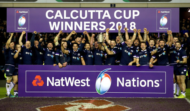 Scotland celebrate winning The Calcutta Cup