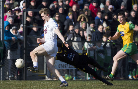 Daniel Flynn scores the opening goal of the game