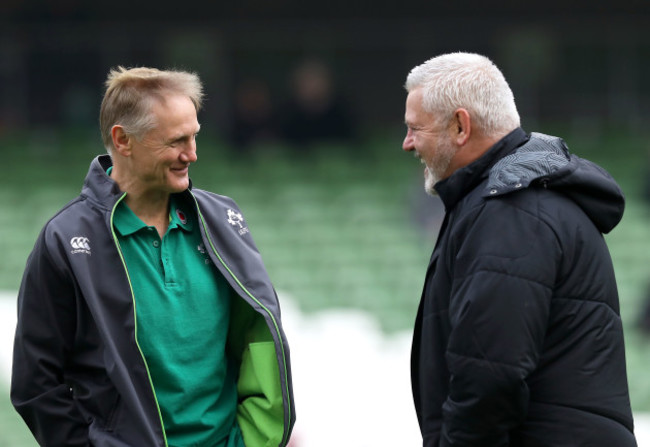 Joe Schmidt with Warren Gatland before the game