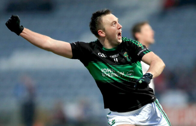 Paul Kerrigan of Nemo celebrates scoring a point