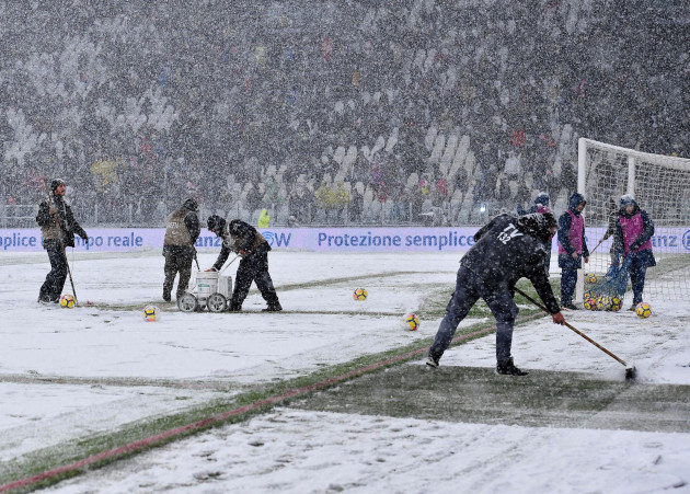 Italy Soccer Juventus Atalanta Snow Postponed