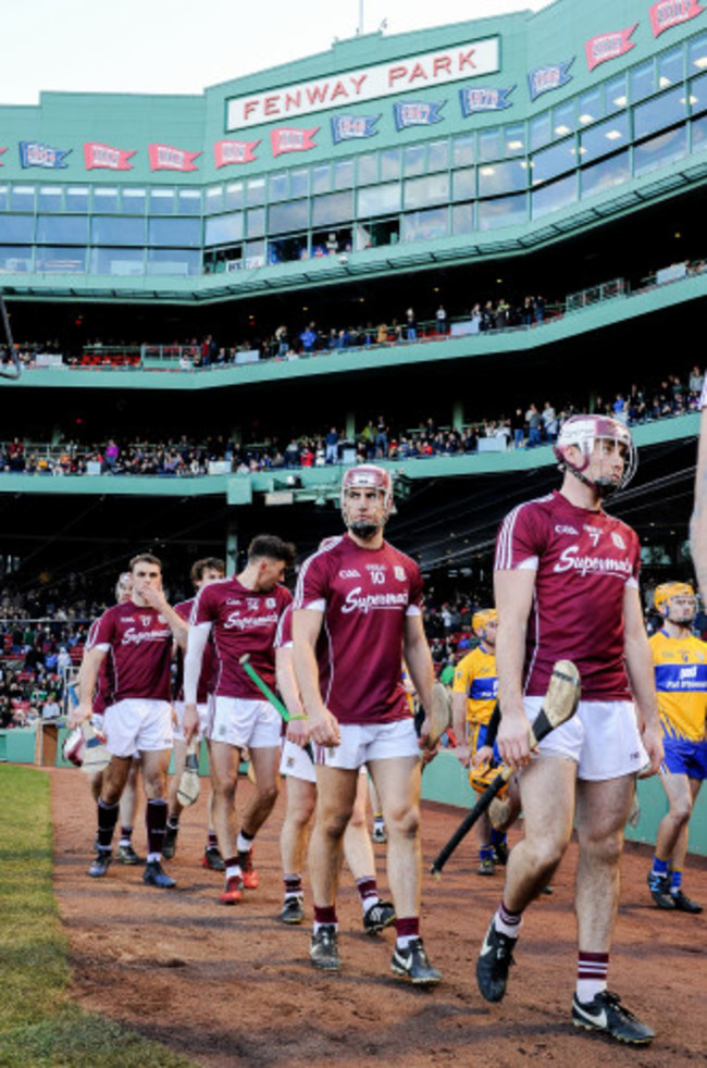 Galway players take to the field