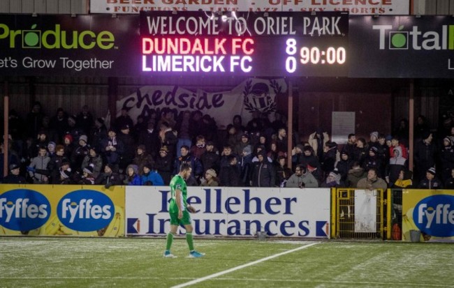 he final score at Oriel Park