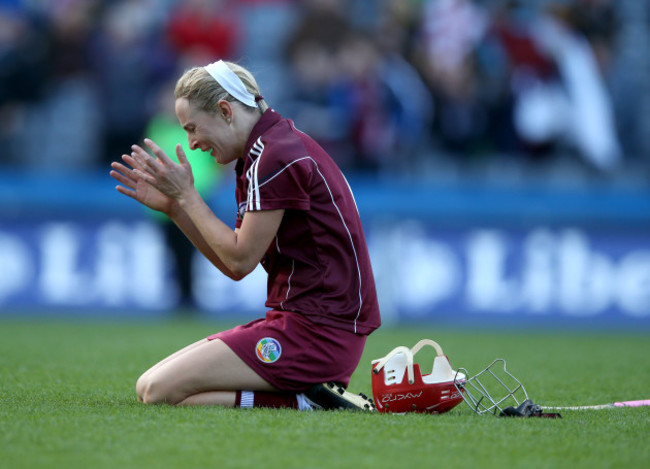 Therese Maher celebrates