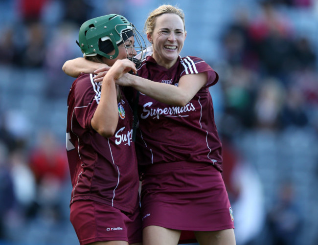 Heather Cooney and Therese Maher celebrate