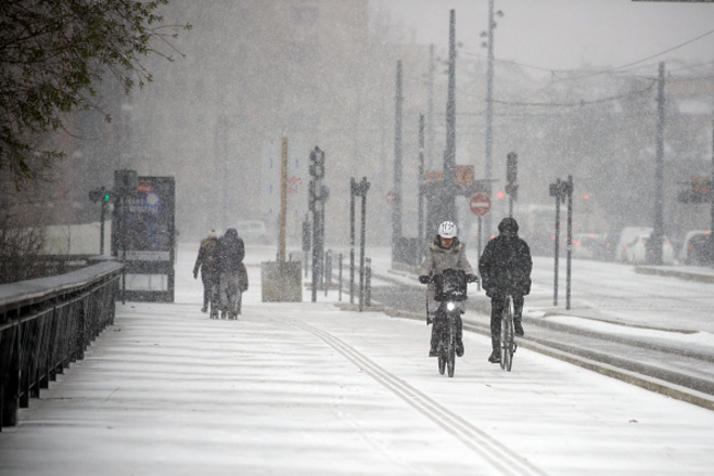 Freezing temperatures, wind and snow in Toulouse