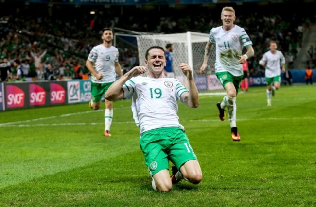 Robbie Brady celebrates scoring his sides first goal