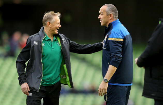 Joe Schmidt with Conor O'Shea