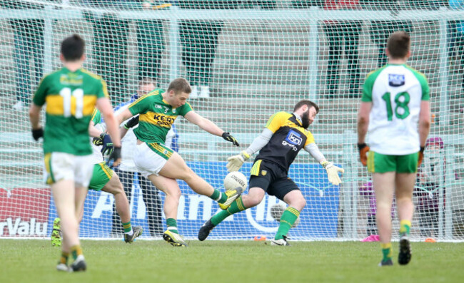 Peter Crowley scores a goal