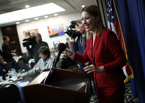 Russian Presidential Candidate Ksenia Sobchak Speaks To The Press In Washington, D.C.