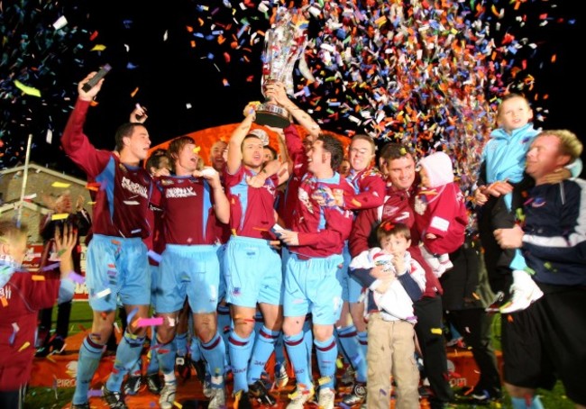 Drogheda players celebrate