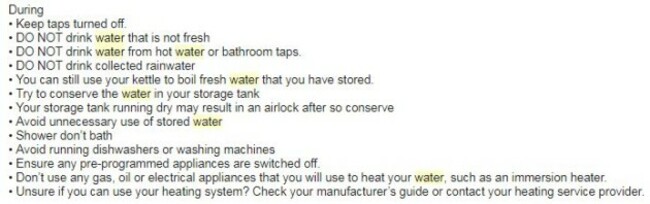 during water