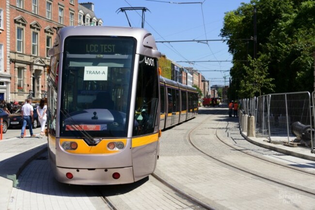 Luas Testing at Stephen's Green