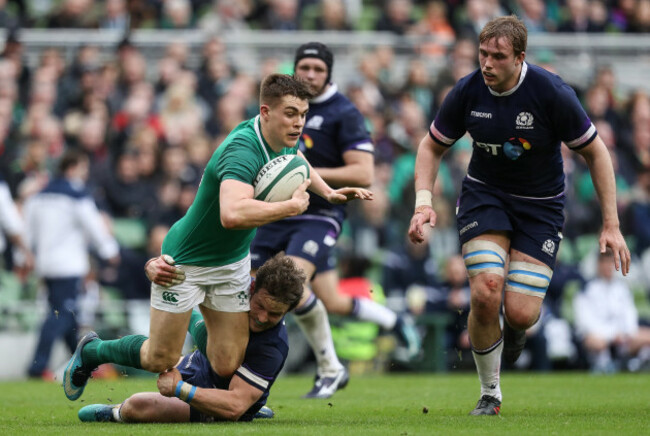 Garry Ringrose tackled by Pete Horne