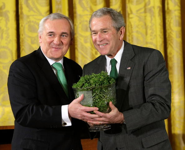Bush And Irish PM Ahern Hold Annual St. Patrick's Day Meeting