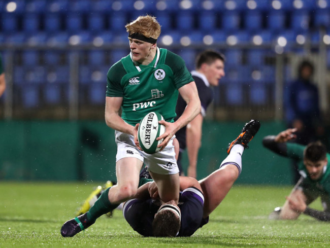 Tommy O'Brien tackled by Bradley Clements