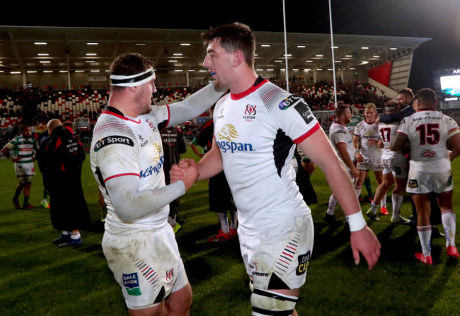 Rob Herring celebrates with Matthew Dalton