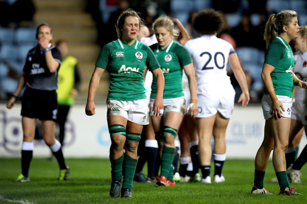Ashleigh Baxter dejected after conceding a try