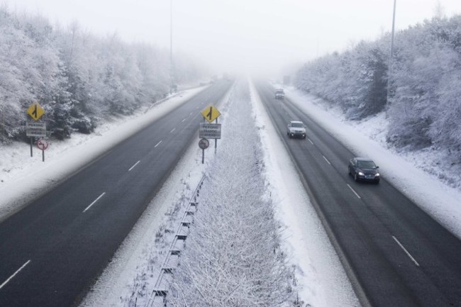 File Photo MOTORISTS ARE BEING warned to take care on the roads as three separate status yellow snow-ice warnings have been issued across the country.