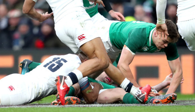 Garry Ringrose scores a try