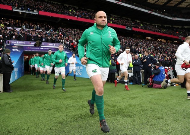 Rory Best leads out the team