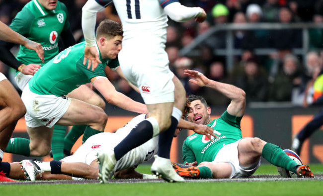 Garry Ringrose on his way to scoring a try