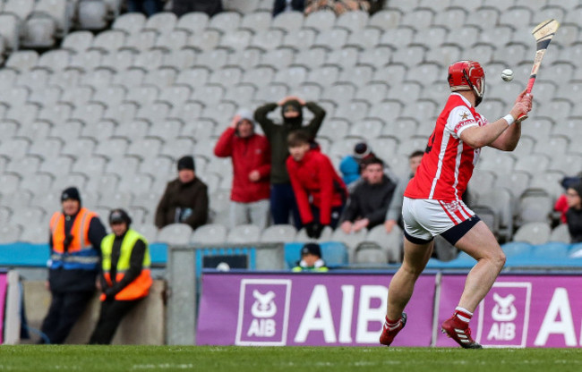 David Treacy scores a point from a free to send the game to a replay