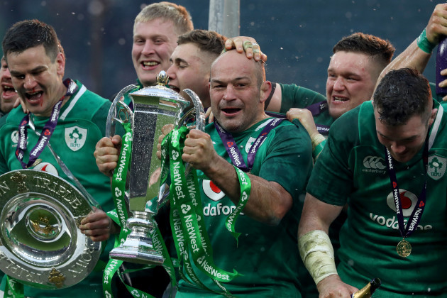 Ireland's Rory Best celebrates winning the grand slam