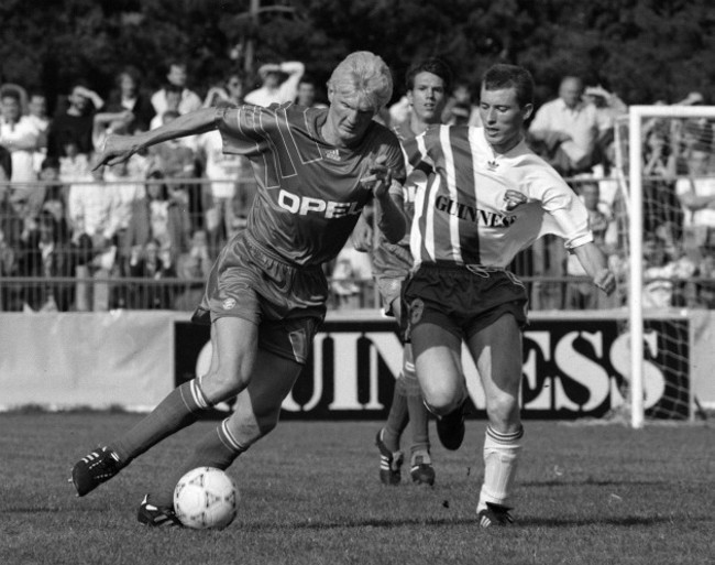 Stefan Effenberg of Bayern Munich in action against Cork City in 1991 23/2/2010