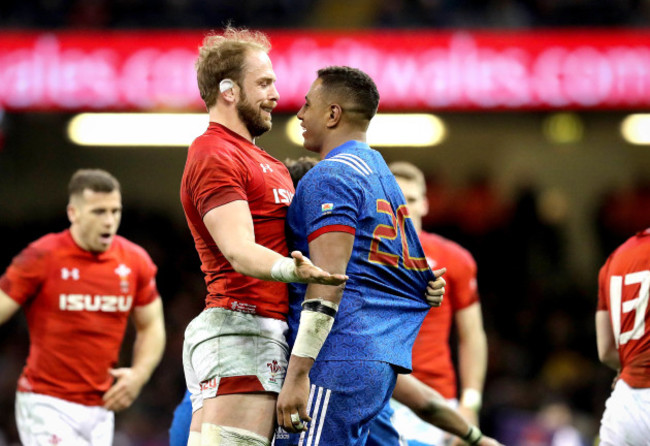 Alun Wyn Jones with Mathieu Babillot