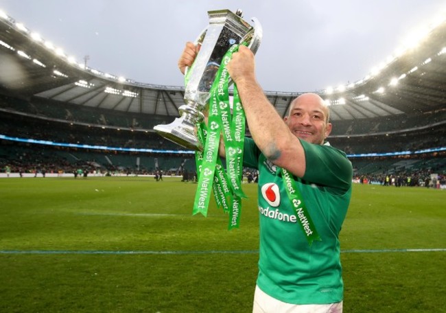 Rory Best celebrates winning