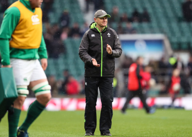 Joe Schmidt during the warm up