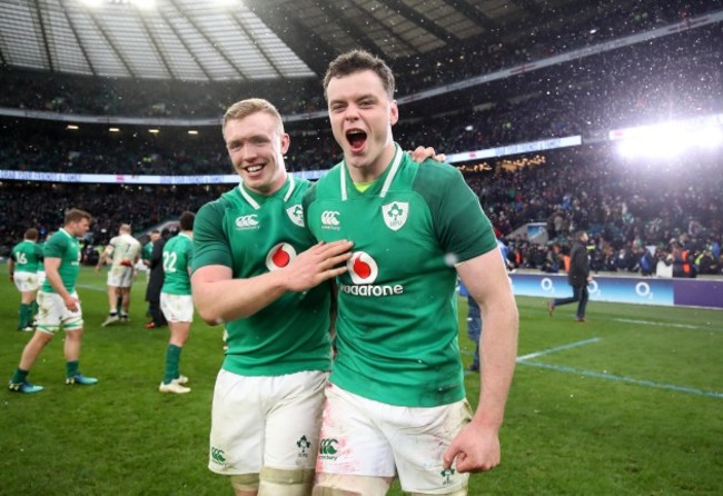 Dan Leavy and James Ryan celebrate winning