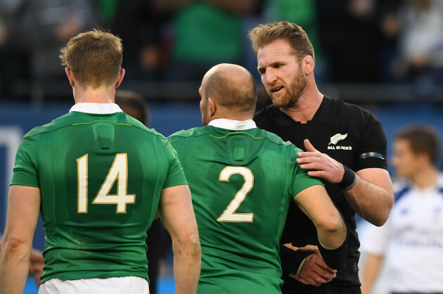 Kieran Read congratulates Rory Best