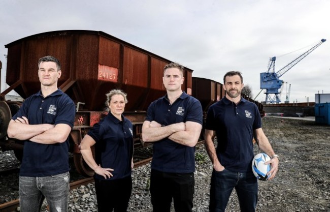 Jonathan Sexton, Rachael Burford, Jamie Heaslip and Conrad Smith