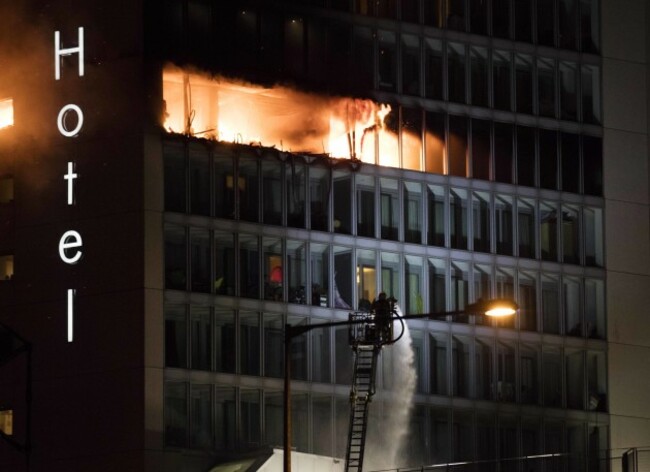 21/3/2018. Metro Hotel Fire Ballymun. Photo: Eamonn Farrell/RollingNews.ie