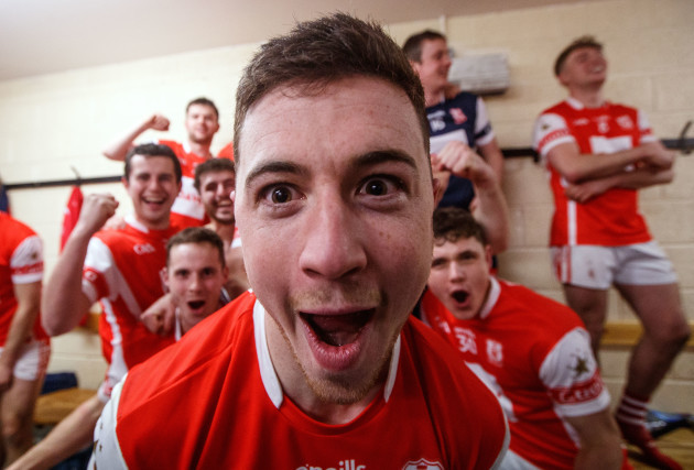 Sean Treacy celebrates after the game