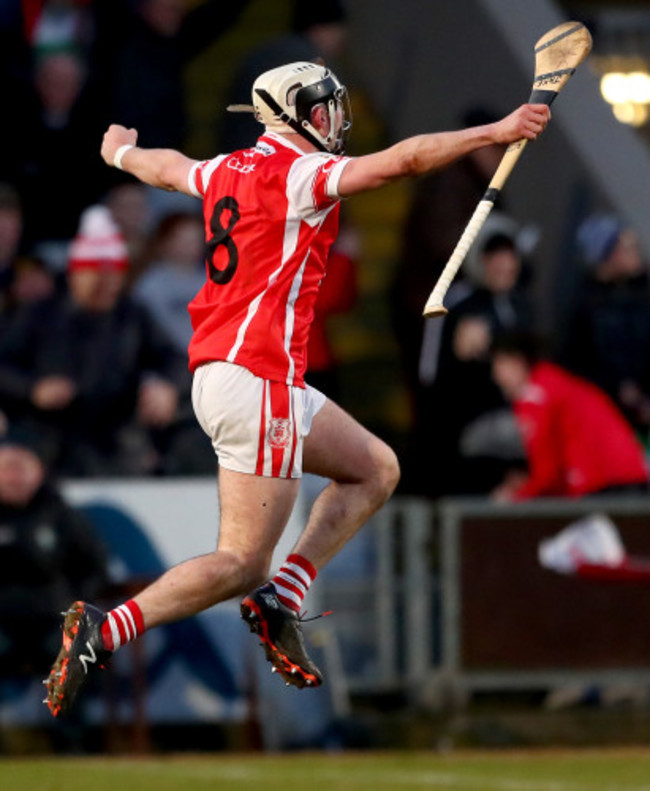 Jake Malone celebrates at the final whistle