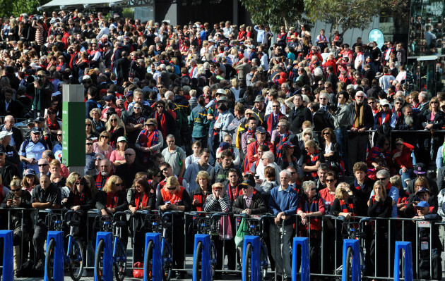 Crowds outside the Cathedral