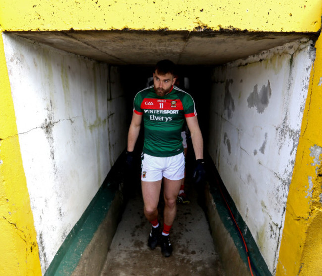 Aidan O'Shea makes his way onto the pitch