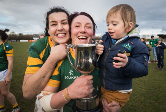 Emma Taylor with Lindsay Peat and Barra after the game