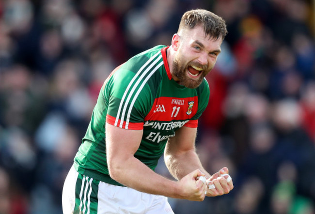 Aidan O’Shea celebrates at the final whistle