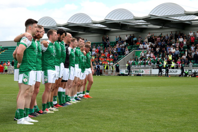 London team during the National Anthem